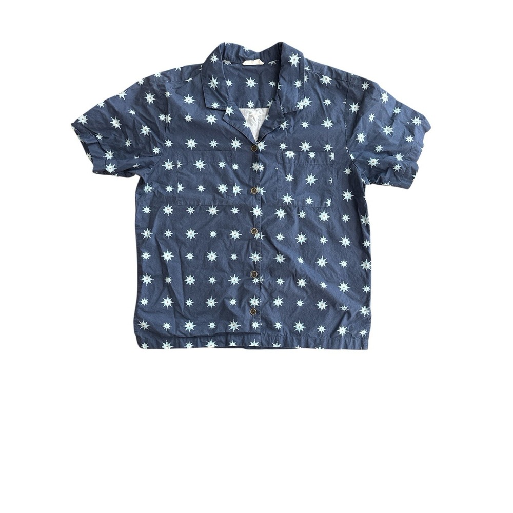 Women's Roller Rabbit Star Print Navy Blue Short-Sleeve Pajama *Shirt Only